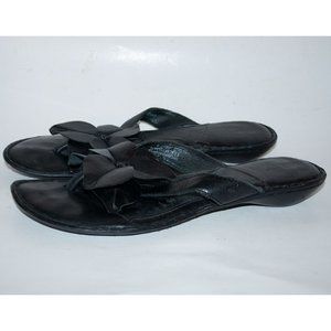 Born Black Leather Sandal Slides Thongs